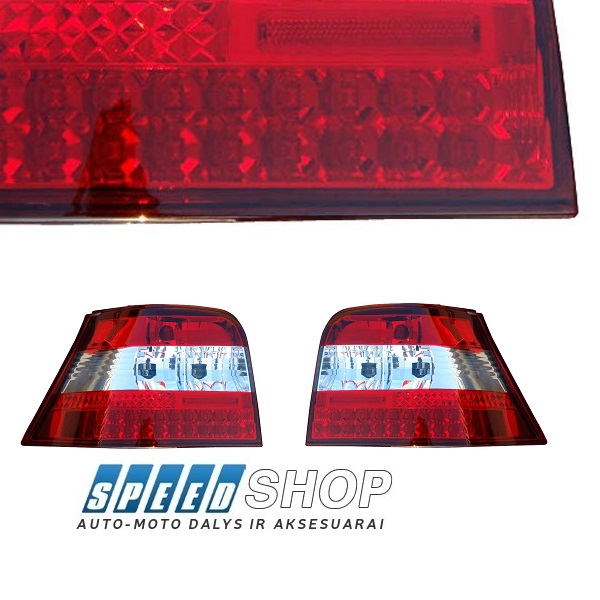 Golf 4 galiniai LED žibintai